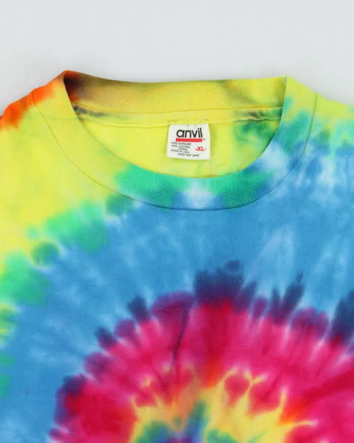 Vintage 1990s Anvil Made In USA Heavyweight Single Stitch Tie-Dye Crewneck T-Shirt - XL sold by Rokit product image thumbnail 5