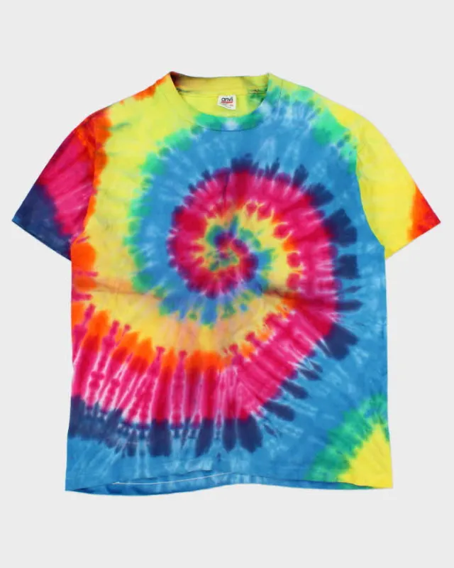 Vintage 1990s Anvil Made In USA Heavyweight Single Stitch Tie-Dye Crewneck T-Shirt - XL made by Rokit