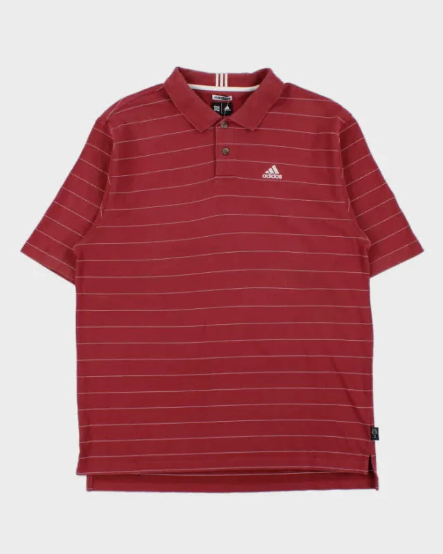 Vintage Y2K 00s Adidas ClimaLite Striped Embroidered Short Sleeve Polo Shirt - XL made by Adidas