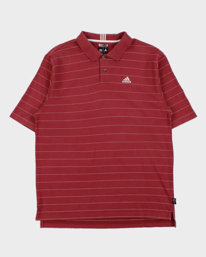Vintage Y2K 00s Adidas ClimaLite Striped Embroidered Short Sleeve Polo Shirt - XL sold by Rokit