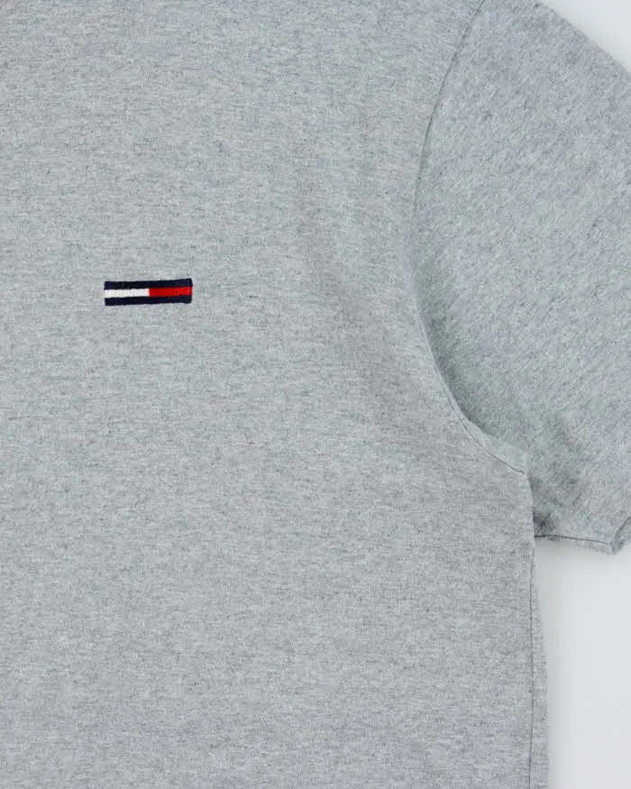 Vintage 1990s Tommy Hilfiger Embroidered Grey Marl V-Neck T-Shirt - M sold by Rokit product image thumbnail 4