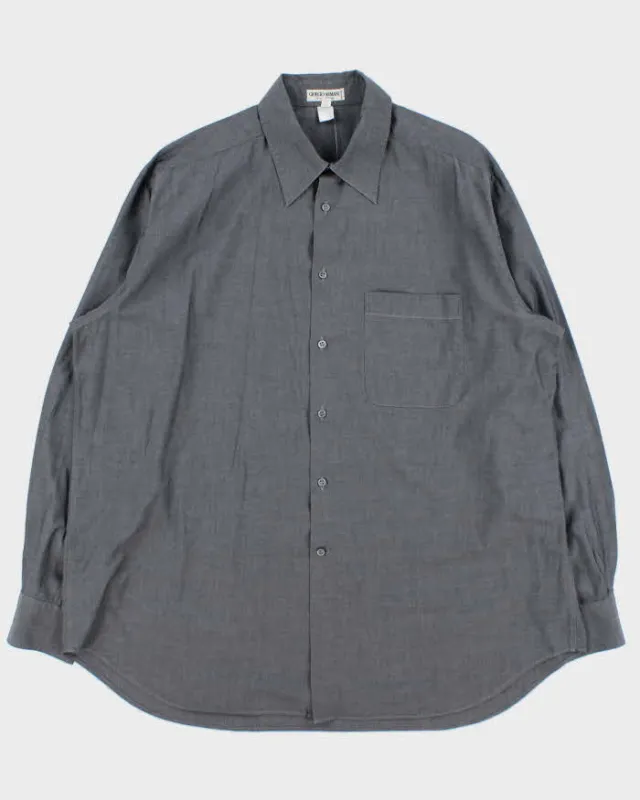 Vintage 1990s Giorgio Armani Le Collezioni Chambray Long Sleeve Shirt - L sold by Rokit