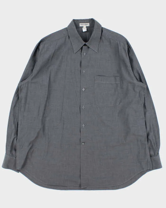 Vintage 1990s Giorgio Armani Le Collezioni Chambray Long Sleeve Shirt - L sold by Rokit