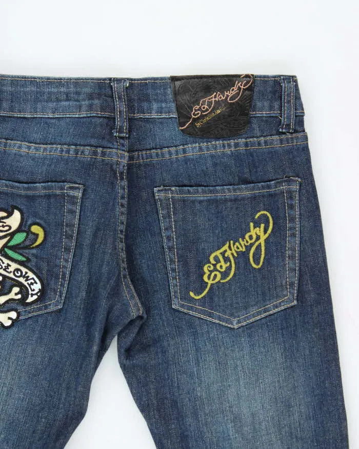 Vintage Y2k 00s Ed Hardy Embroidered Skinny Jeans - W27 L32 sold by Rokit product image thumbnail 4