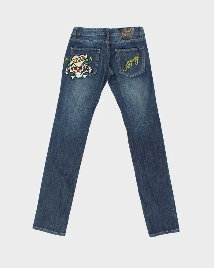 Vintage Y2k 00s Ed Hardy Embroidered Skinny Jeans - W27 L32 sold by Rokit product image thumbnail 2