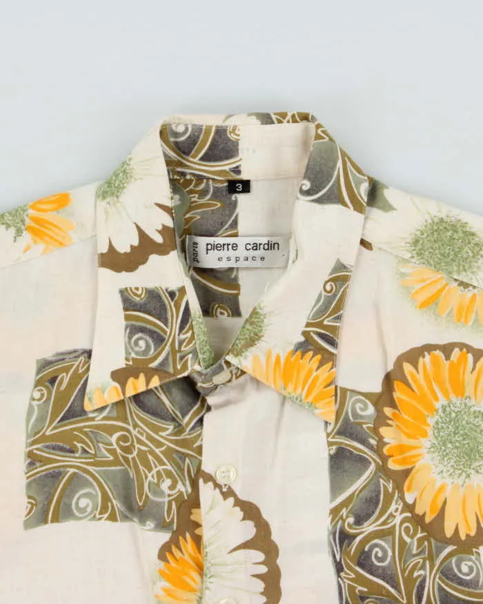 Vintage 1990s Pierre Cardin Espace Floral Linen Short Sleeve Shirt - L sold by Rokit product image thumbnail 5