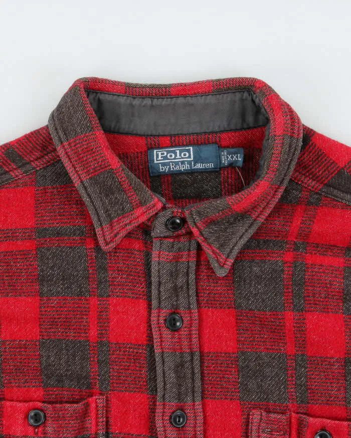 Vintage Y2K 00s Polo Ralph Lauren Heavyweight Plaid Long Sleeve Flannel Shirt - XXL sold by Rokit product image thumbnail 5