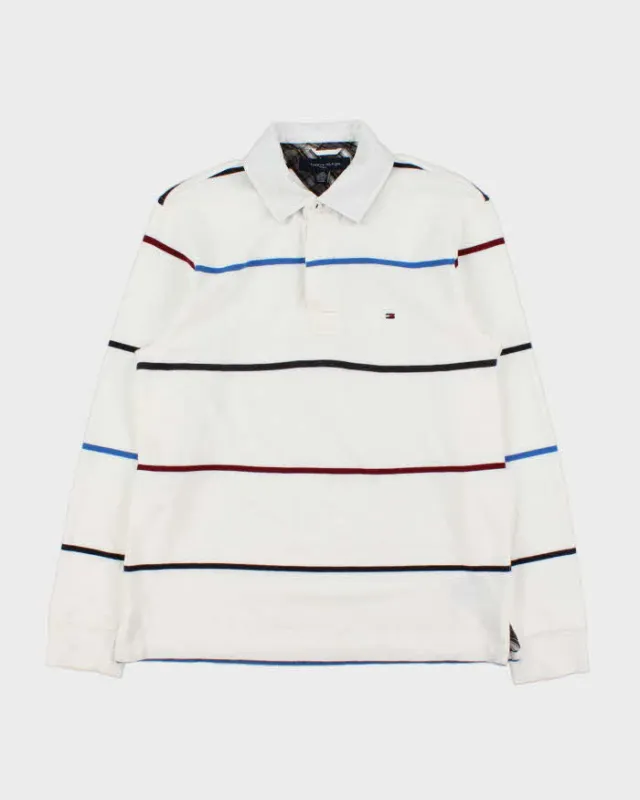 Vintage Y2K 00s Tommy Hilfiger Striped Long Sleeve Rugby Shirt - S made by Tommy Hilfiger