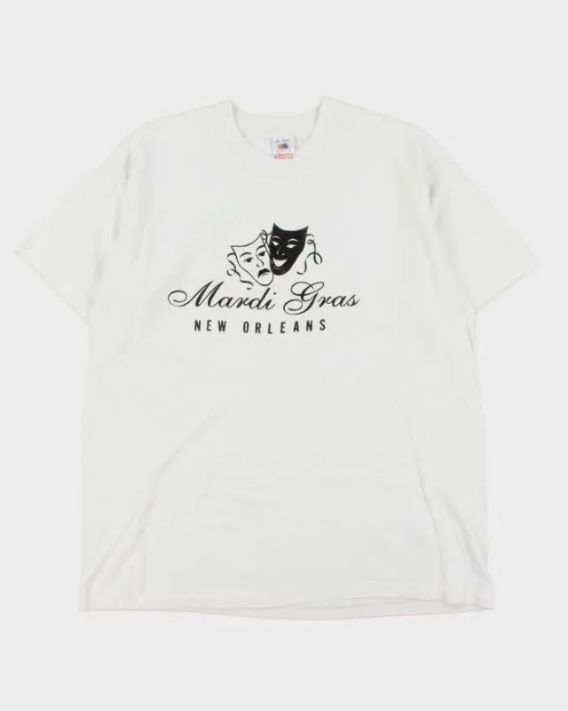 Vintage 1990s Mardi Gras New Orleans Single Stitch Made In USA Crewneck T-Shirt - XL made by Fruit of the Loom