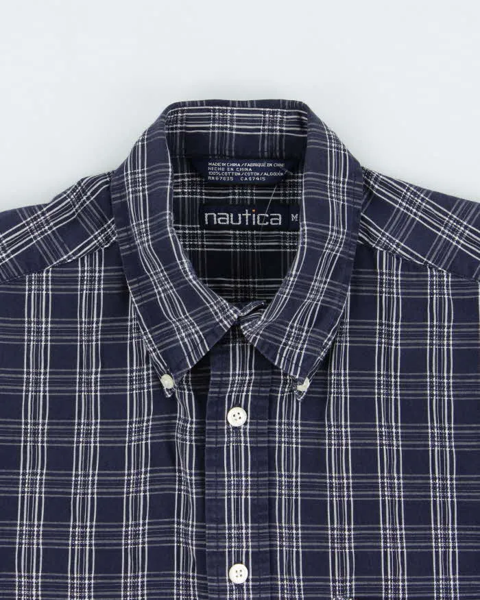 Vintage Y2K 00s Nautica Navy Plaid Short Sleeve Shirt - M sold by Rokit product image thumbnail 5