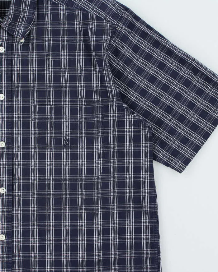 Vintage Y2K 00s Nautica Navy Plaid Short Sleeve Shirt - M sold by Rokit product image thumbnail 4