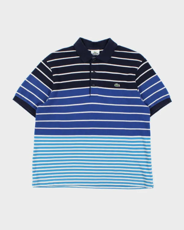 Vintage Y2K 00s Lacoste Classic Croc Striped Short Sleeve Polo Shirt - L made by Lacoste