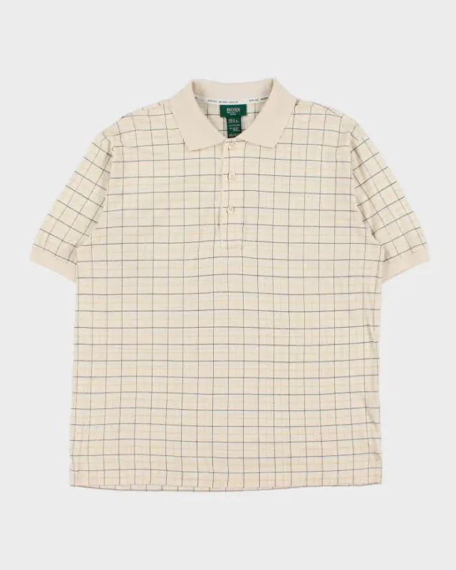 Vintage 1990s Hugo Boss Golf Tattersall Short Sleeve Polo Shirt - M sold by Rokit