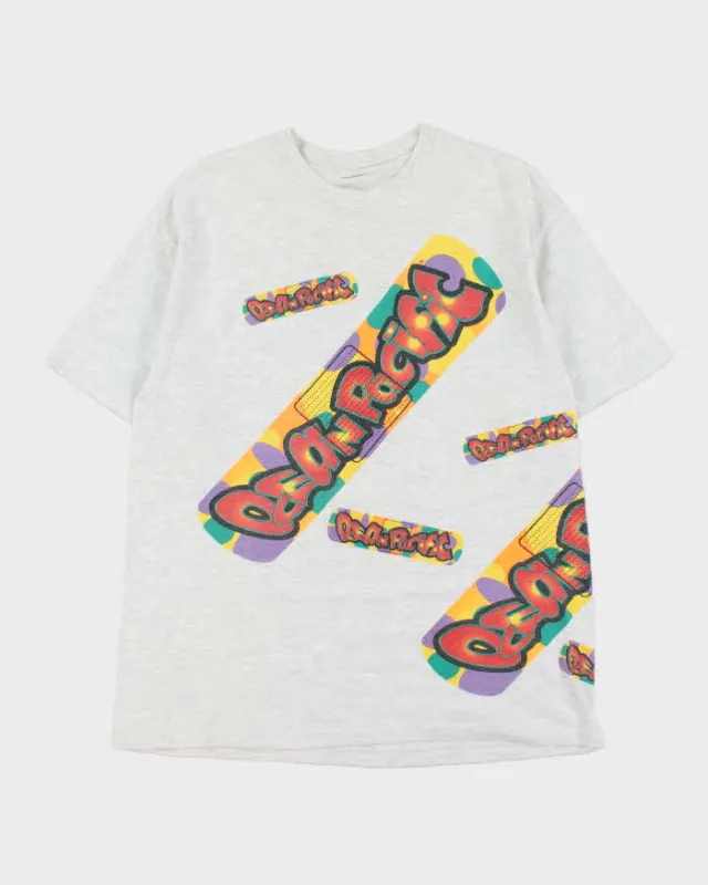 Vintage 1990s Ocean Pacific Marl Grey Single Stitch Crewneck T-Shirt - L made by Rokit