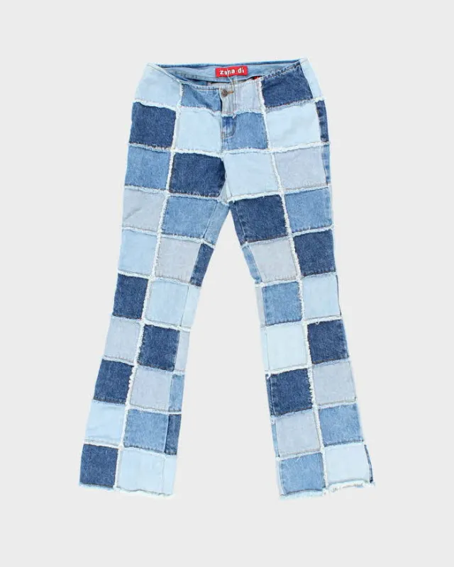 Vintage Y2K 00s Zana-Di Women's Low Rise Patchwork Bootcut Denim Jeans - W28 L31 sold by Rokit