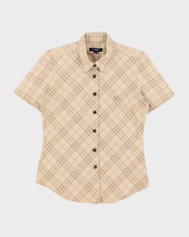 Vintage Y2K 00s Burberry Japan Nova Check Women's Fitted Short Sleeve Shirt - L sold by Rokit