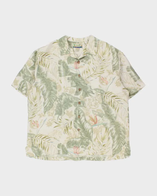 Vintage Y2K 00s Kahala Silk & Linen Floral Hawaiian Shirt - XL made by Rokit