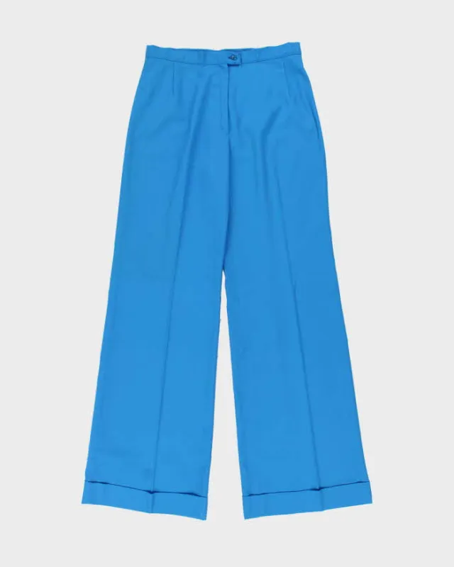 Deadstock 1970s Di Lusso Premiere Italy Women's High Waisted Bell Bottom Flared Trousers - W29 L32 made by Rokit