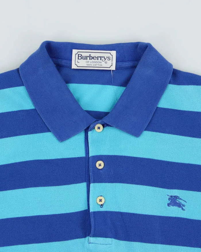 Vintage 1990s Burberry Striped Classic Short Sleeve Polo Shirt - L sold by Rokit product image thumbnail 5