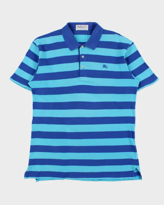 Vintage 1990s Burberry Striped Classic Short Sleeve Polo Shirt - L made by Burberry