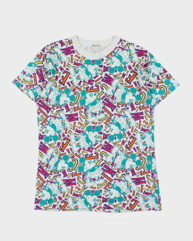 Vintage 1990s Disney Mickey Family Marl Grey Single Stitch Crewneck T-Shirt - L sold by Rokit