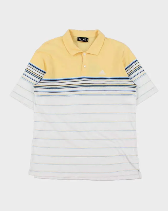 Vintage Y2K 00s Adidas Striped Embroidered Short Sleeve Polo Shirt - L sold by Rokit