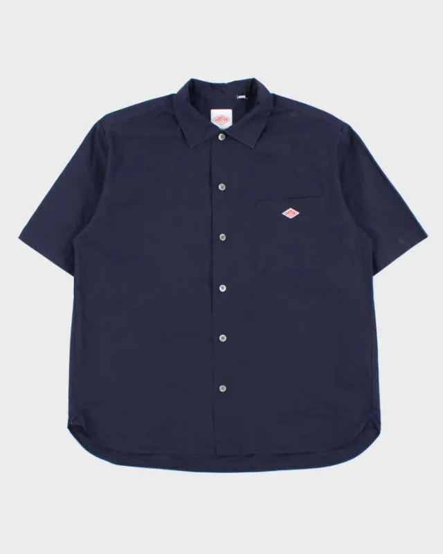 Danton France DTB0049 Navy Short Sleeve Workwear Shirt - M made by Rokit