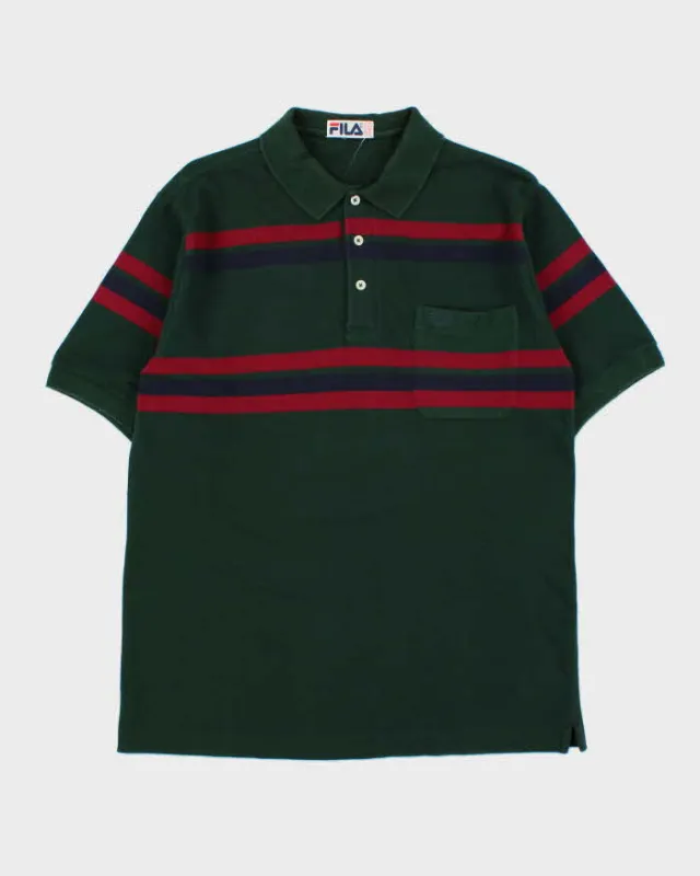 Vintage 1990s Fila Striped Short Sleeve Pocket Polo Shirt - L sold by Rokit