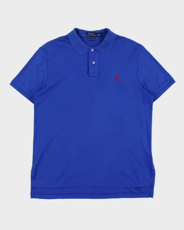 Vintage Polo Ralph Lauren Cobalt Prima Soft Touch Short Sleeve Polo Shirt - L made by Rokit
