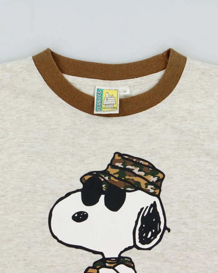 Vintage Y2K 00s Peanuts 'Sergeant Snoopy' Marl Grey Crewneck T-Shirt - M sold by Rokit product image thumbnail 5