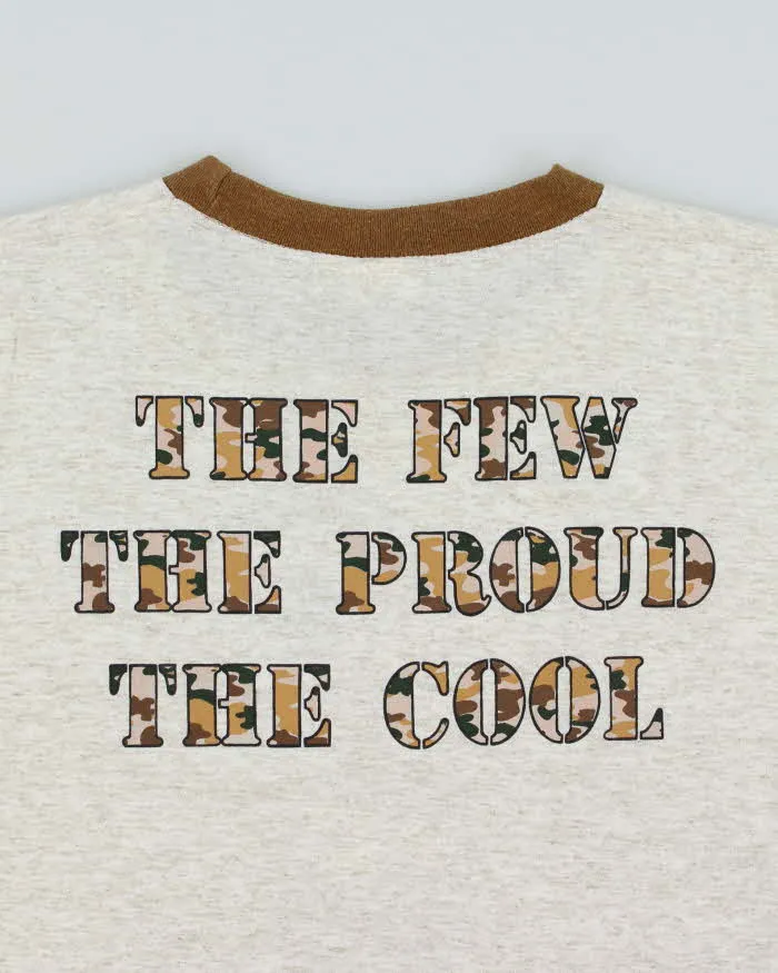 Vintage Y2K 00s Peanuts 'Sergeant Snoopy' Marl Grey Crewneck T-Shirt - M sold by Rokit product image thumbnail 4