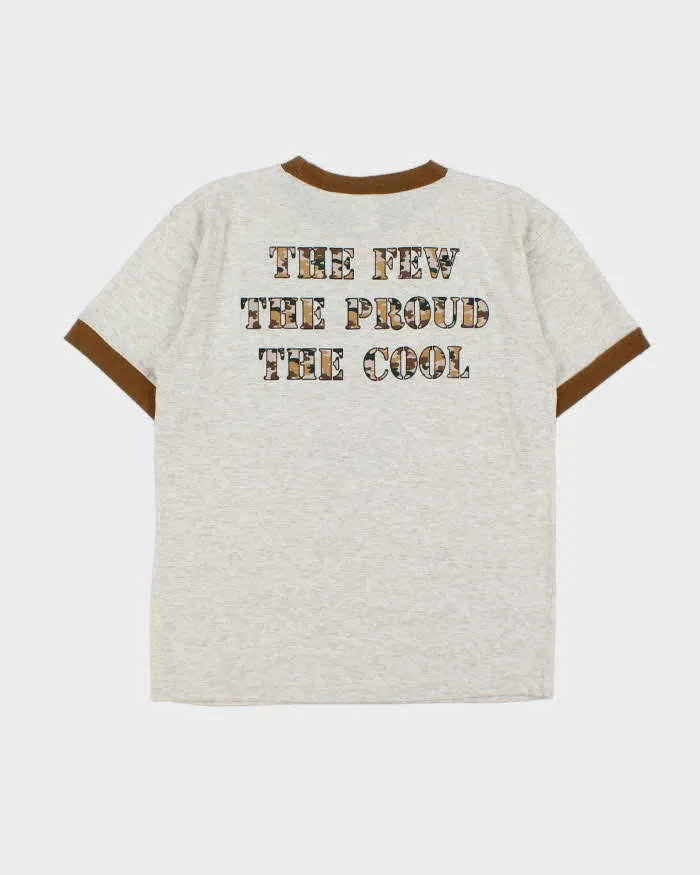 Vintage Y2K 00s Peanuts 'Sergeant Snoopy' Marl Grey Crewneck T-Shirt - M sold by Rokit product image thumbnail 2