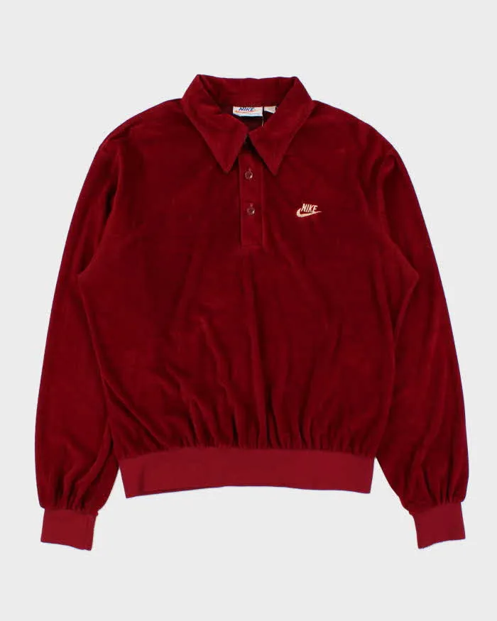 Vintage 1978 Nike Velour Made In USA Long Sleeve Polo Shirt - XL sold by Rokit