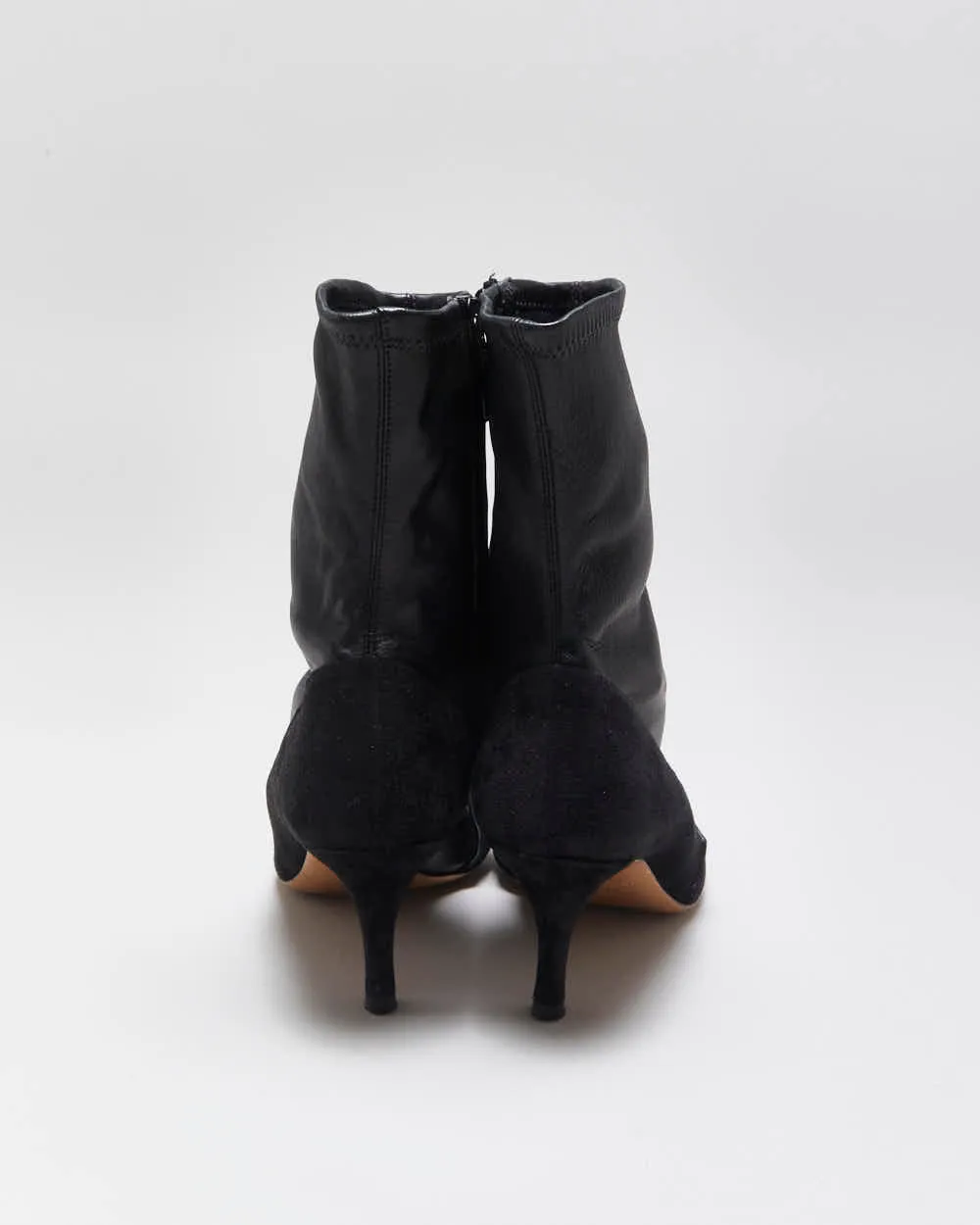 Fall2022 Valentino Garavani Women's Crystal-Embellished Stretch Leather & Suede Mid Heel Sock Boots - UK4 sold by Rokit product image thumbnail 4