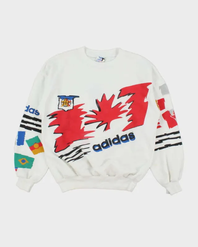 Vintage 1976 Montreal Olympics Adidas Originals PrivaSport Made In Canada Boxy Crewneck Sweatshirt - L made by Rokit