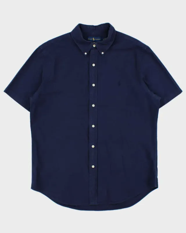 Vintage Ralph Lauren Slim Fit Seer Sucker Short Sleeve Shirt - XL sold by Rokit