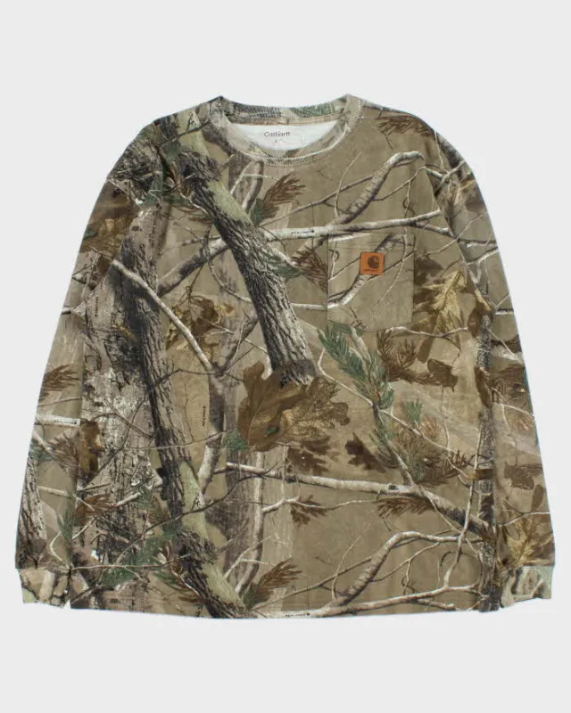 Vintage Y2K 00s Carhartt Realtree Camo Long Sleeve Pocket T-Shirt - L sold by Rokit