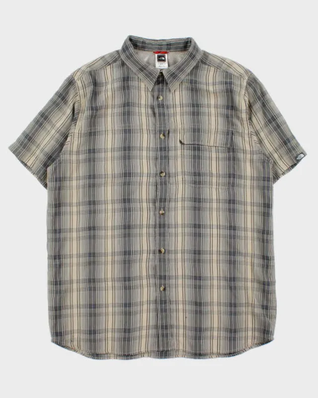 Vintage Y2K 00s The North Face Plaid Textured Stitch Short Sleeve Technical Shirt - XL made by The North Face