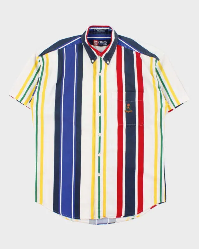 Vintage 1990s Chaps Ralph Lauren Colourblock Striped Short Sleeve Shirt - M made by Ralph Lauren