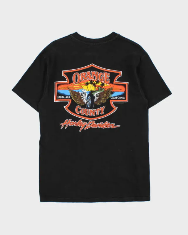 Vintage 1990 Harley Davidson Made In USA Orange County Hanes Beefy Single Stitch Crewneck T-Shirt - M made by Harley-Davidson