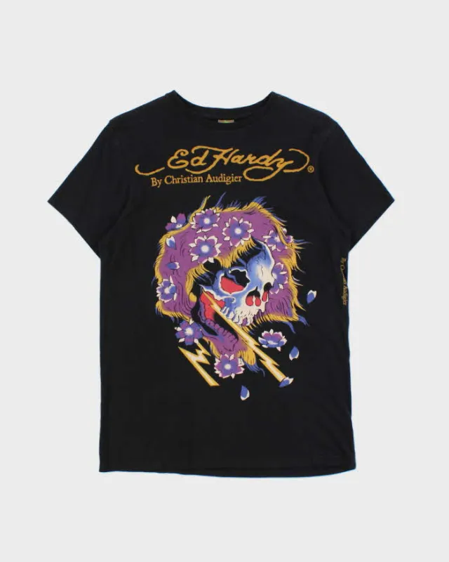 Vintage Y2K 00s Ed Hardy Christian Audiger Made In USA Crewneck T-Shirt - S sold by Rokit