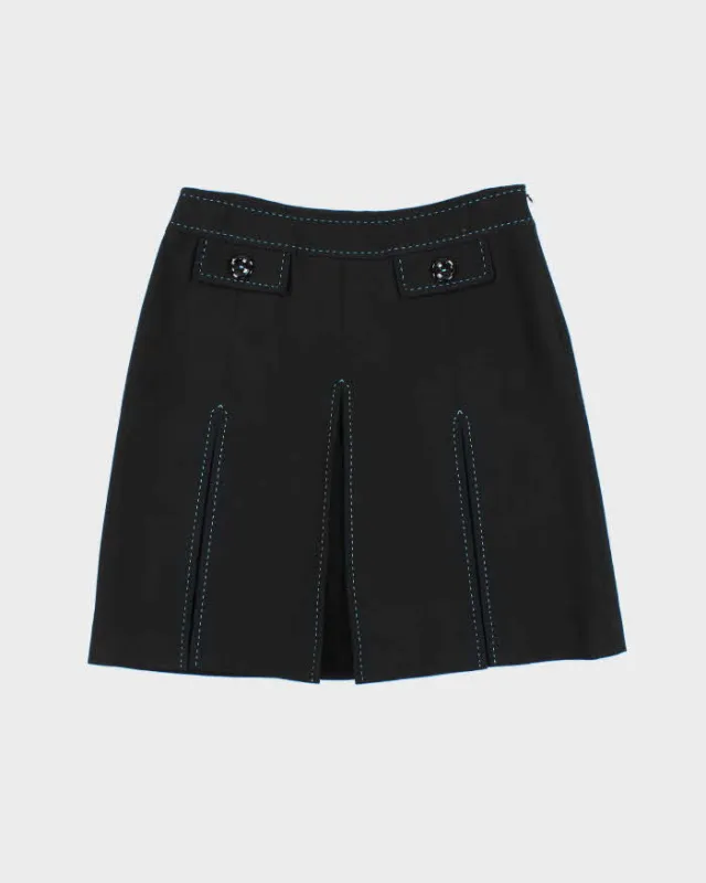 Vintage 00s Per Se Wool Blend Contrast Stitch Skirt - S made by Rokit
