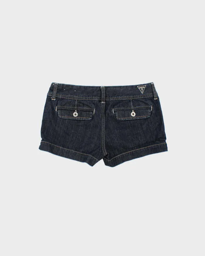Vintage Y2K 00s Guess Women's Indigo Denim Low Rise Mini Shorts - W28 sold by Rokit product image thumbnail 2