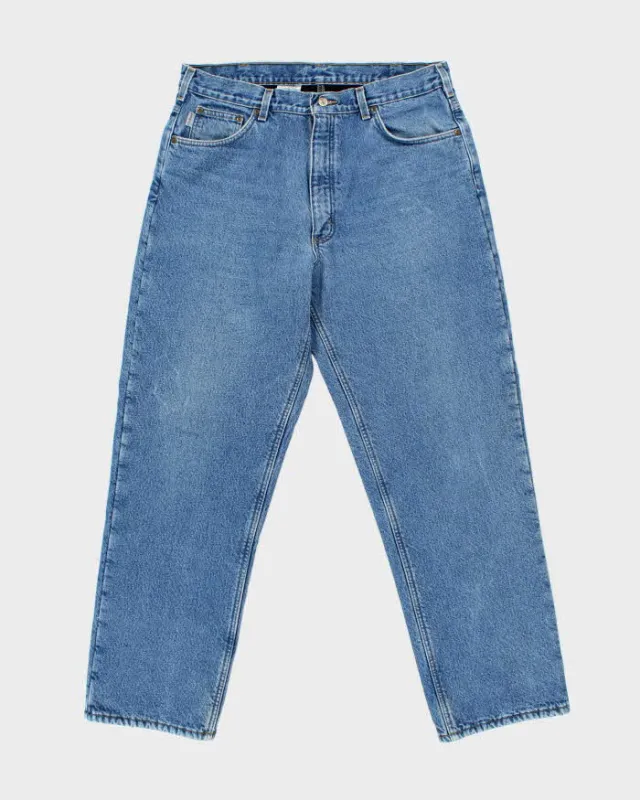 Vintage Y2K 00s Carhartt B155 Fleece Lined Relaxed Fit Workwear Denim Jeans - W36 L32 sold by Rokit