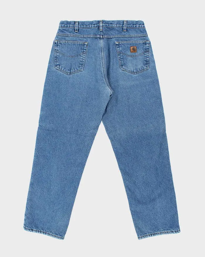 Vintage Y2K 00s Carhartt B155 Fleece Lined Relaxed Fit Workwear Denim Jeans - W36 L32 sold by Rokit product image thumbnail 2