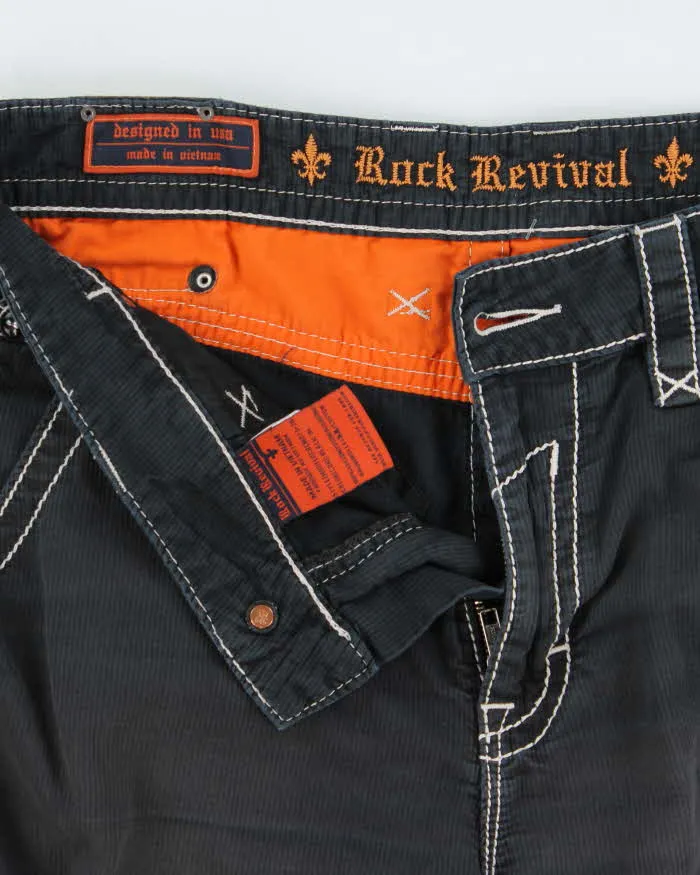 Vintage Y2K 00s Rock Revival Embroidered Contrast Stitch Cargo Shorts - W35 sold by Rokit product image thumbnail 5