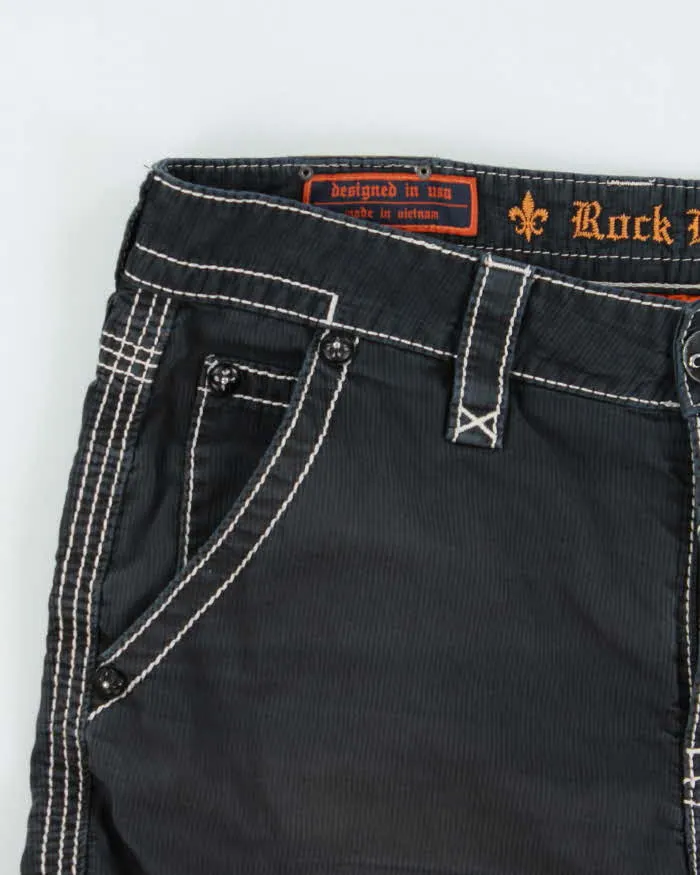 Vintage Y2K 00s Rock Revival Embroidered Contrast Stitch Cargo Shorts - W35 sold by Rokit product image thumbnail 3