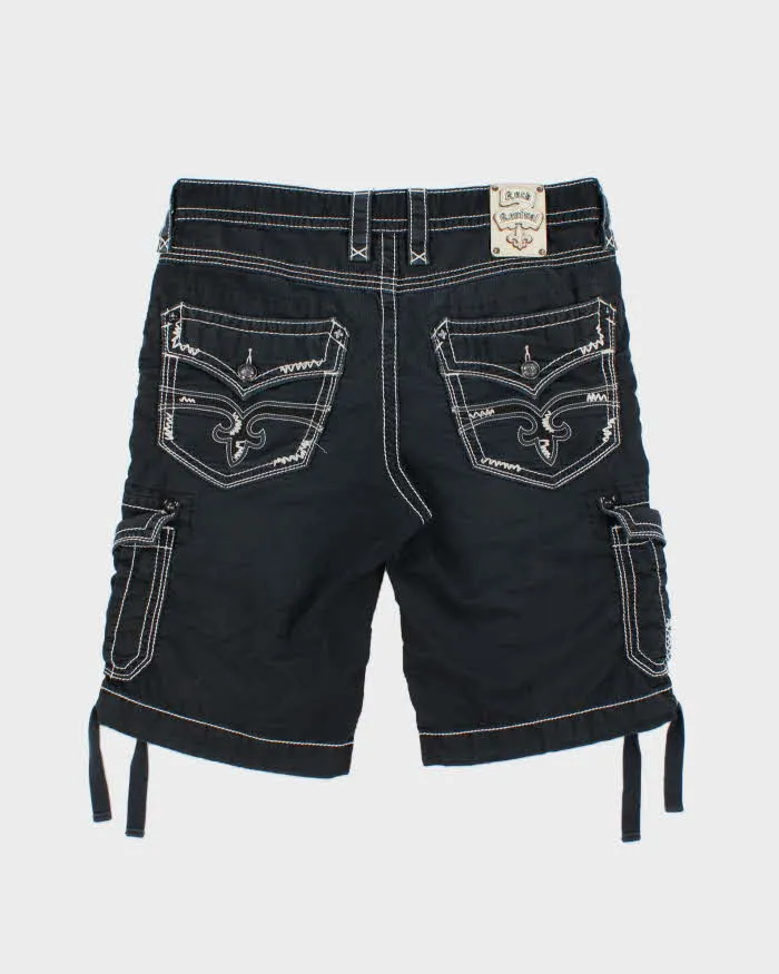 Vintage Y2K 00s Rock Revival Embroidered Contrast Stitch Cargo Shorts - W35 sold by Rokit product image thumbnail 2