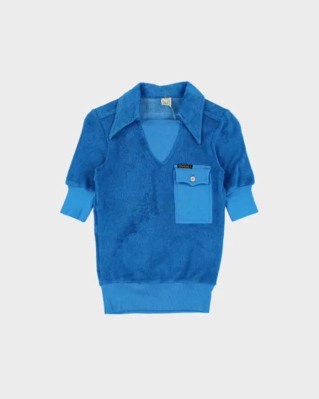 DSWT 1970s Pooh Jeans Soft Line Towelling Polo Shirt - S sold by Rokit