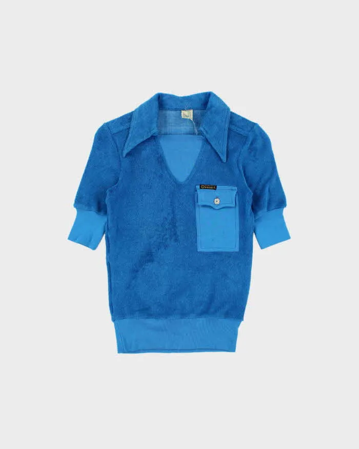 DSWT 1970s Pooh Jeans Soft Line Towelling Polo Shirt - S sold by Rokit